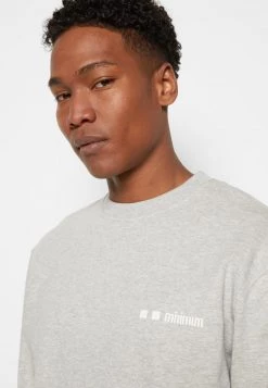 Minimum LOGI Sweatshirt Grey Melange Homme -Minimum Soldes Magasin 02f86a86027d41a7a2a8515000c7ab02