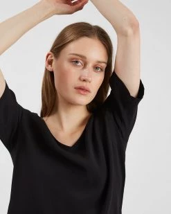 Minimum ELVIRE T Shirt Basique Black Femme -Minimum Soldes Magasin 16a33592ae9e4d41ba84a4a93c8ffb7f