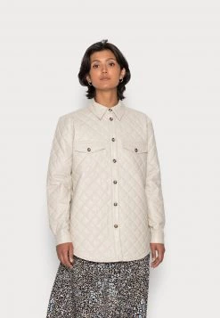 Minimum QUINY Veste En Similicuir Broken White Femme