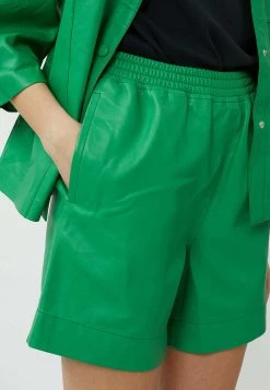 Minimum ZIRENA Pantalon En Cuir Deep Mint Femme