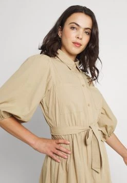 Minimum Femme MYSALINA Robe Longue Khaki Green -Minimum Soldes Magasin 88b4b97a62234bde9a7f9aafc10f430b