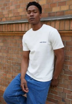 Minimum Homme LOGO T Shirt Basique Ecru