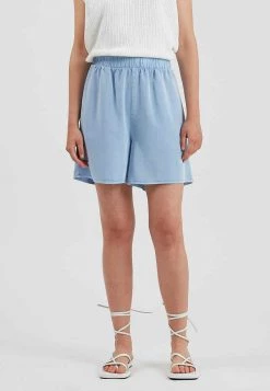 Minimum ACAZIO Short Chambray Blue Femme