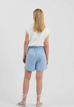 Minimum ACAZIO Short Chambray Blue Femme -Minimum Soldes Magasin d21907e5fabb4626b8d1c7c24ab9b5eb