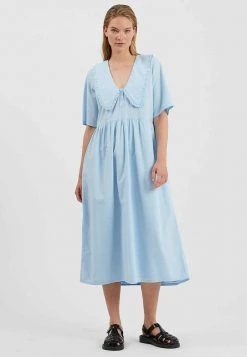 Minimum LARALINA Robe Chemise Chambray Blue Femme