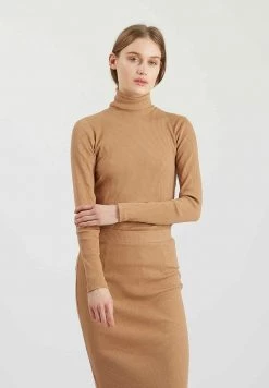 Minimum ROLLI T Shirt à Manches Longues Toasted Coconut Femme