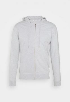 Minimum VILLE Sweat à Capuche Zippé Light Grey Melange Homme