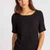 Minimum ELVIRE T Shirt Basique Black Femme -Minimum Soldes Magasin fc11da40cbd94a248344d9853d032d68